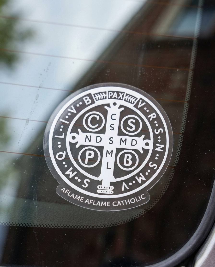 St. Benedict Medal Sticker - Transparent